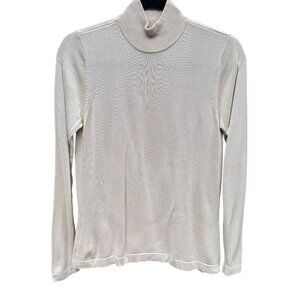 Terry Lewis Classic Luxuries Vintage Silk Blend Knit Turtleneck Sweater Womens S